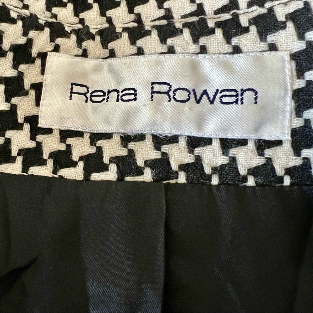 Rena Rowan 100% Wool Houndstooth Blazer Single-Breasted Fully Lined Sz-Large - Picture 2 of 15